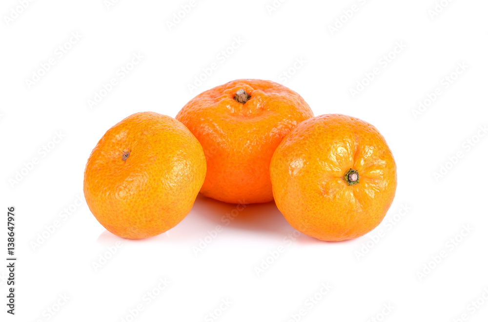 Three small oranges isolated on white background Three small oranges isolated on white background
