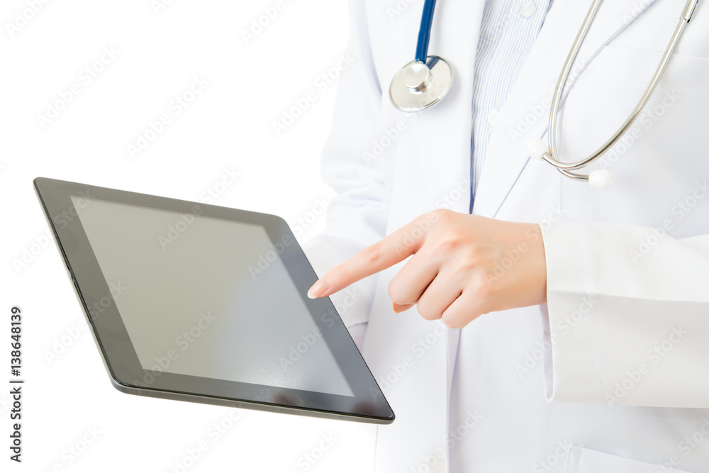 beauty asian doctor using digital tablet pad touch screen beauty asian doctor using digital tablet pad touch screen