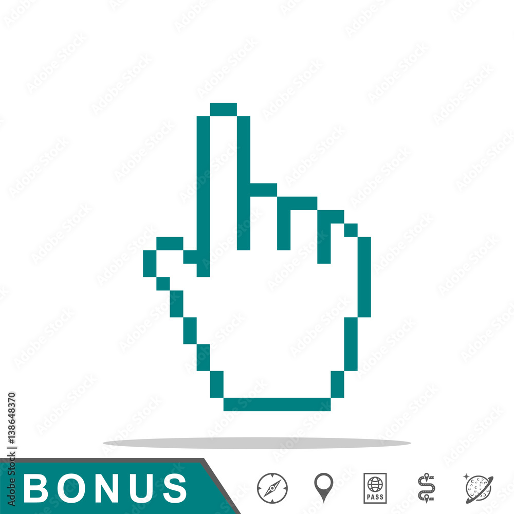 Pixel hand cursors icon Pixel hand cursors icon
