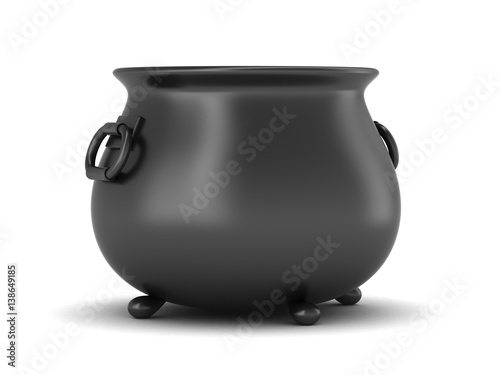 3d render of black pot