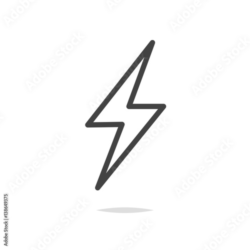 Thunder icon outline vector isolated