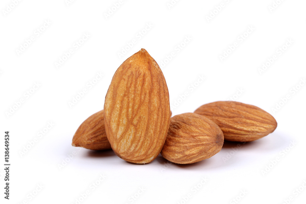 almonds isolated on a white background almonds isolated on a white background