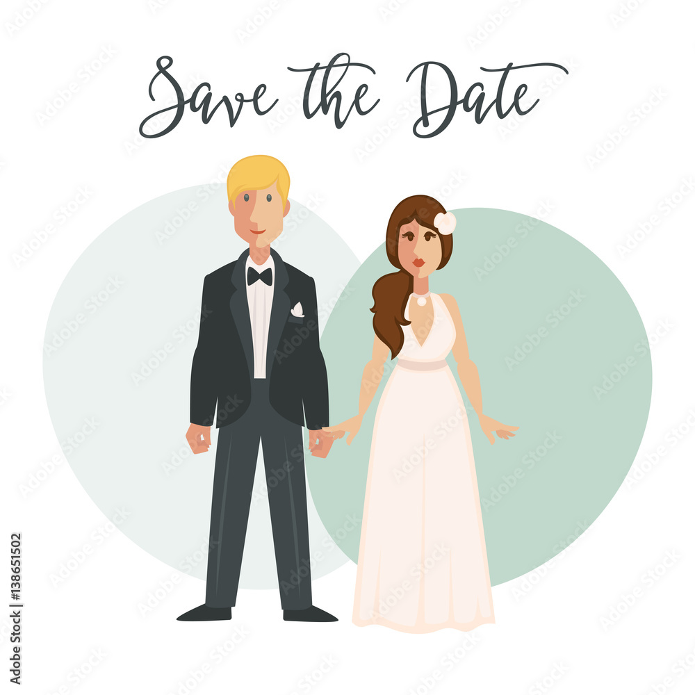 Bride and groom in wedding dress on bridal ceremony Bride and groom in wedding dress on bridal ceremony