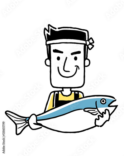 働く人々、職業：魚屋、漁師
