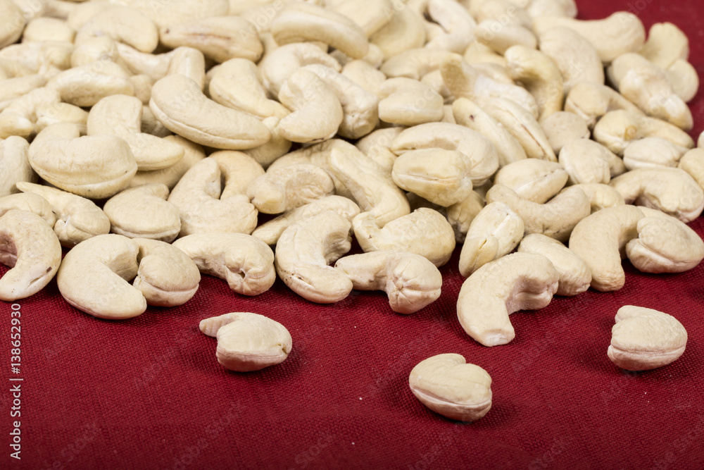 cashew nuts on white background cashew nuts on white background