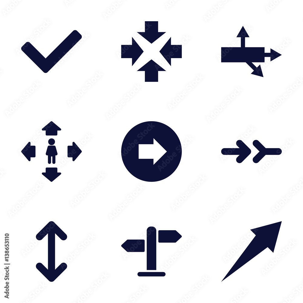 Set of 9 right filled icons Set of 9 right filled icons