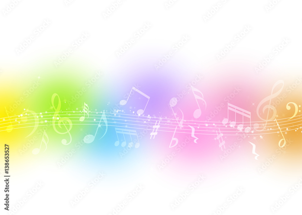 音符 カラフル 背景 Stock イラスト Adobe Stock