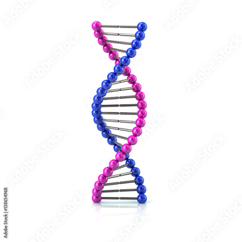 Blue and purple DNA icon 3d illustration
