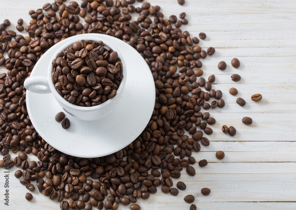 coffee beans on a white background coffee beans on a white background