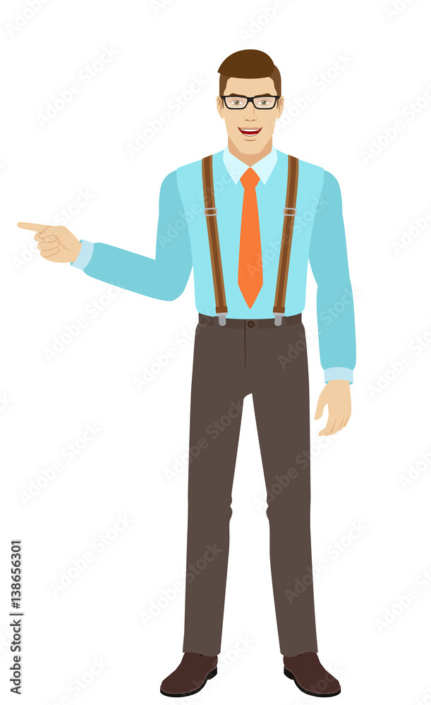 Businessman pointing somewhere Businessman pointing somewhere