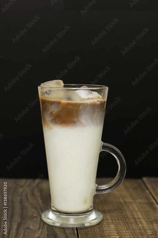 Iced coffee cafe latte on white background
Iced coffee cafe latte on white background