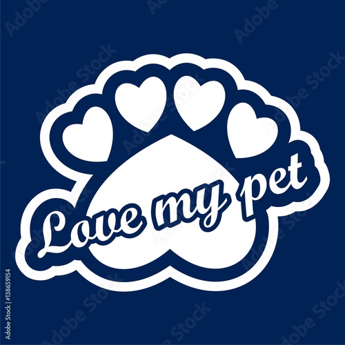 Vector logo design template for pet shop, Love my pet icon - Illustration