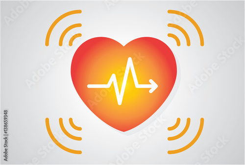 Cardio heart wireless signal concept.