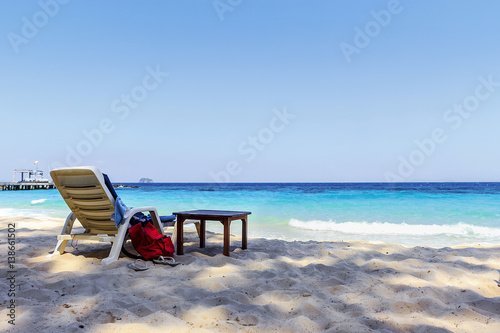 beautiful beach and tropical sea in Mai Ton island  Phuket  Thailand with soft-focus and over light