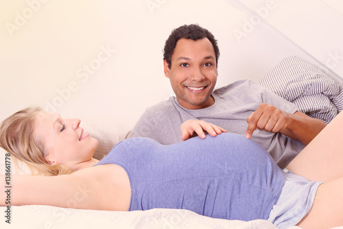 Happy pregnant couple