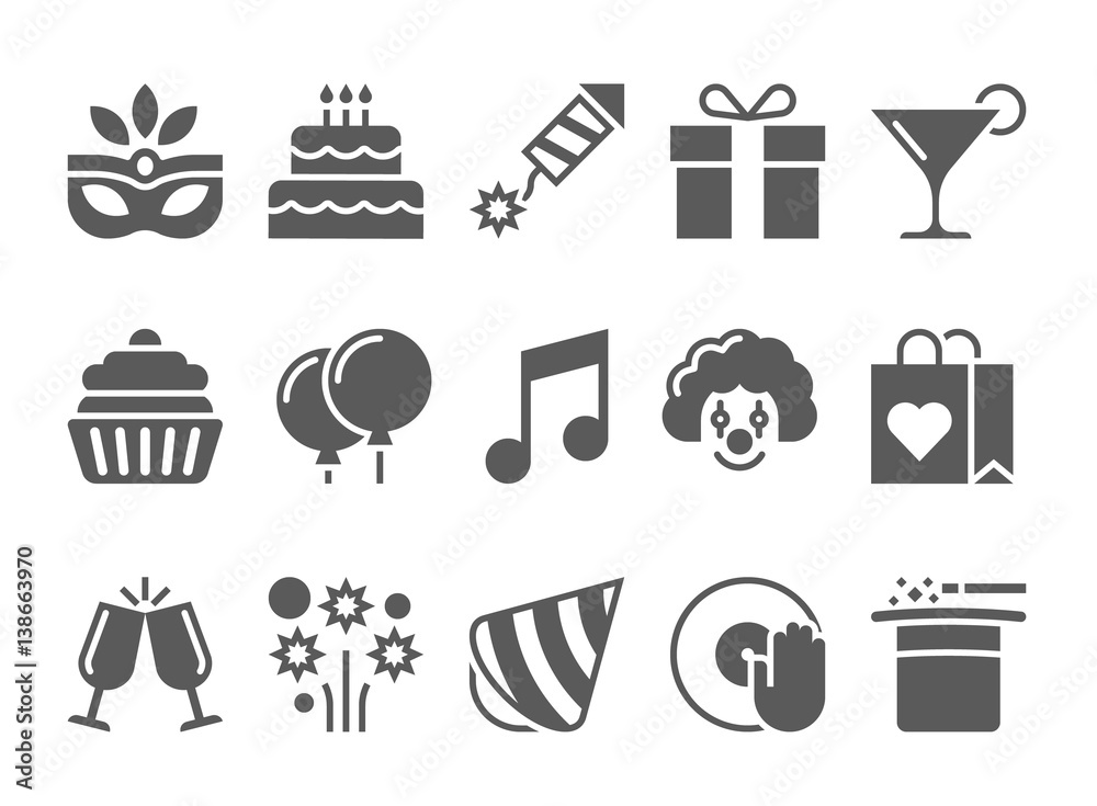 Celebration Icons and Party Icons