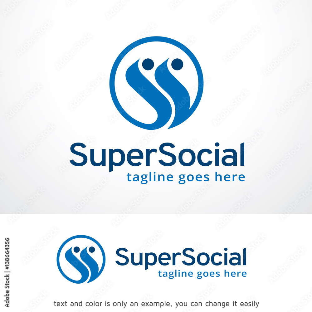 Super Social Logo Template Design Vector