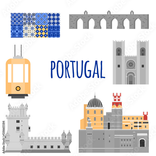 Canvas Print Travel landmark Portugal elements