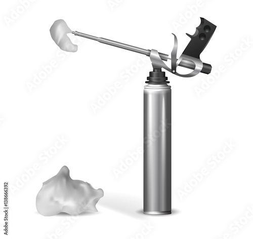Bottles with construction foam.  Vector  illustration