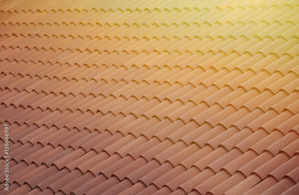Roof tiles with sun light Roof tiles with sun light