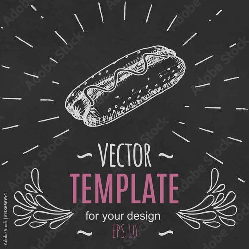Fast food menu design template hand drawn vector