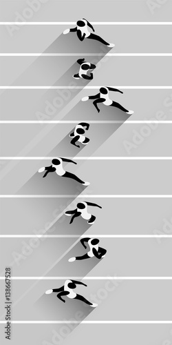 Vector Illustration Of Running Athletes