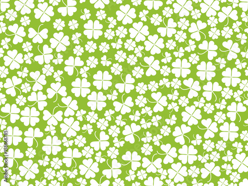 Happy St. Patrick's. Clover seamless pattern. Vector illustration