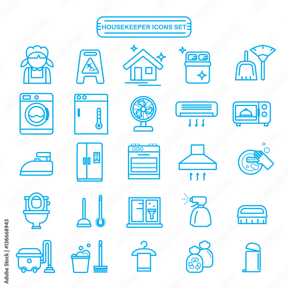 Housework icons set
