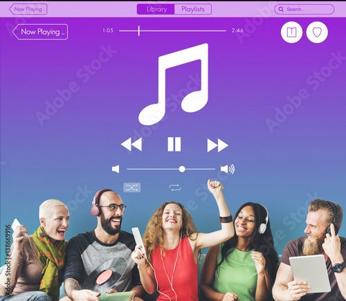 Quadro su tela Music Sound Multimedia Player Concept