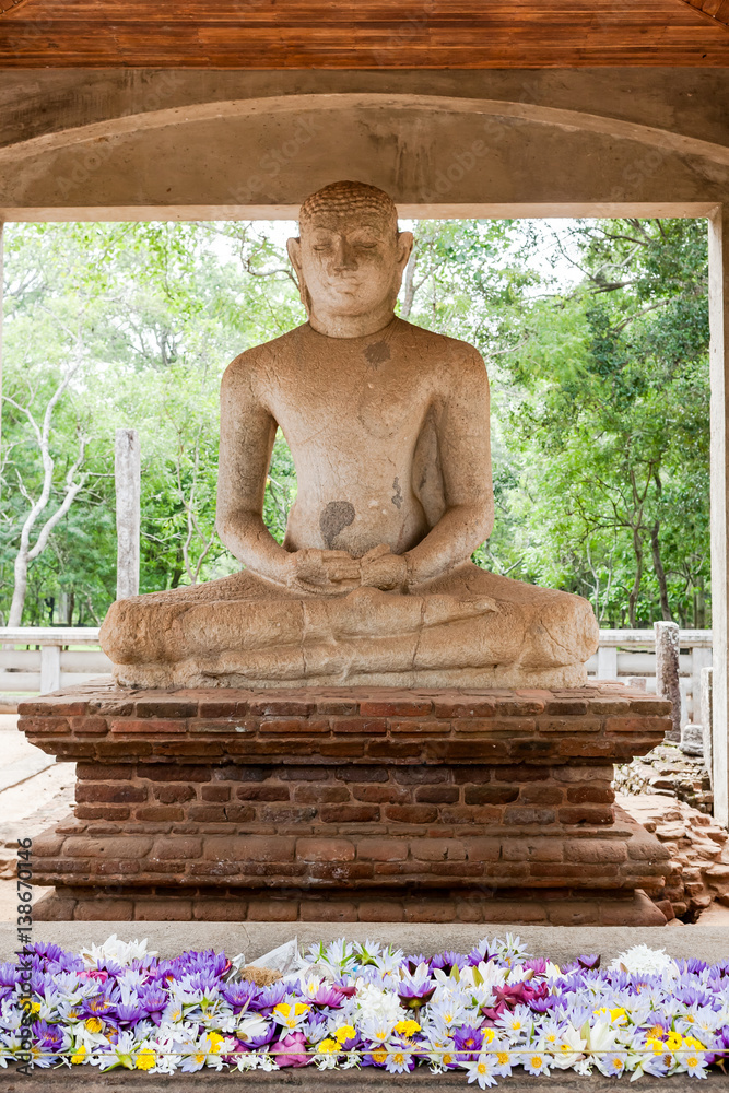 Samadhi Buddha Statue at Anuradhapura, Sri Lanka. Stock Photo Adobe Stock