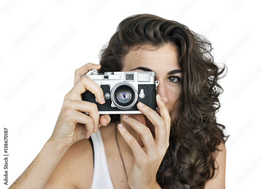 Woman Photographer Camera Focus Photography Concept Woman Photographer Camera Focus Photography Concept