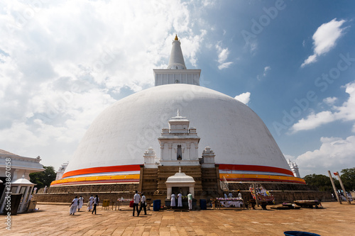 Ruwanwelisaya Stupa landmark of Anuradhapura, Sri Lanka, Asia.