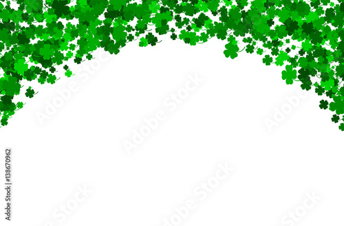 St. Patrick's Day background made of four leaf clover. Vector illustration