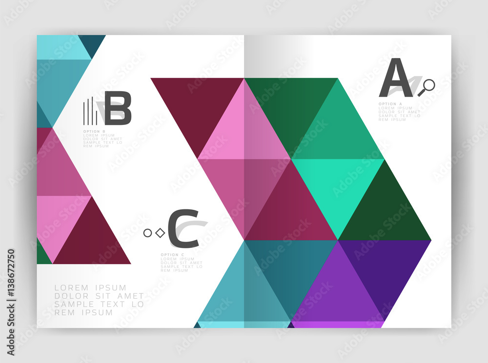 Modern triangle print template
