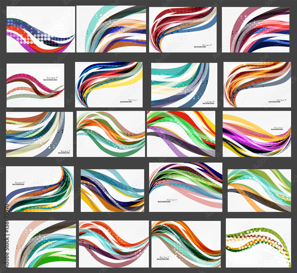 Set of wave elegant modern geometrical templates Set of wave elegant modern geometrical templates