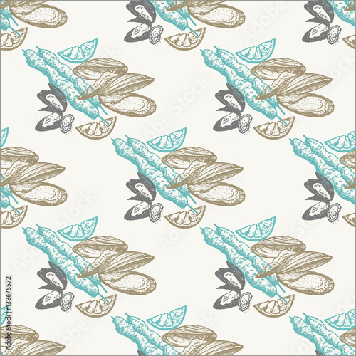 Vector vintage mussel pattern