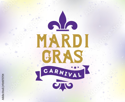 Mardi Gras background with typography