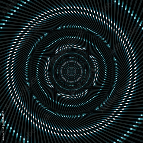 Abstract technology concept, moving radial lines background.