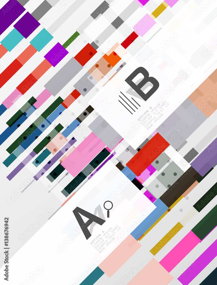 Colorful lines, rectangles and stripes with option infographics Colorful lines, rectangles and stripes with option infographics