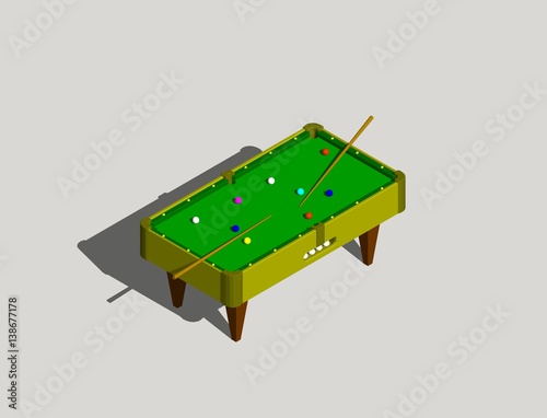 Billiard table. Isolated on...