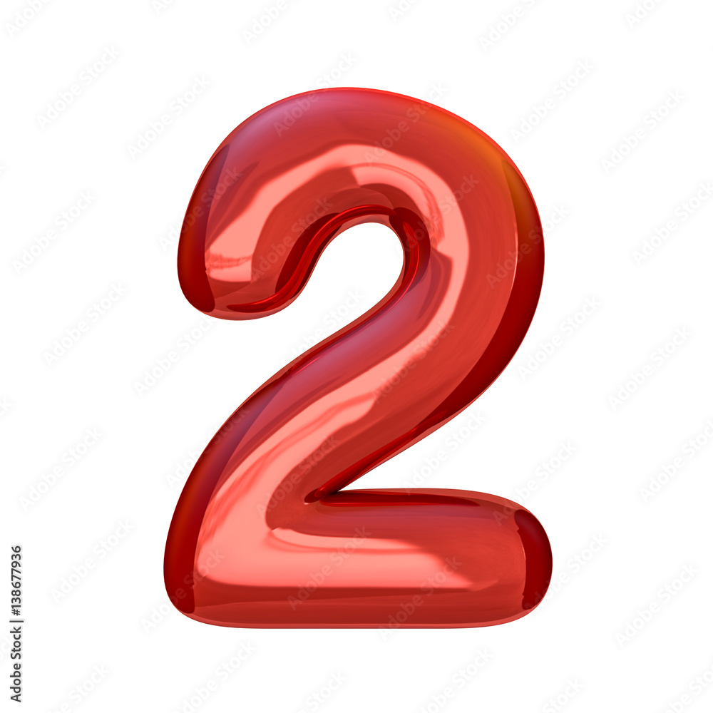 Red digits made of inflatable balloons isolated on white background. 3D rendering Red digits made of inflatable balloons isolated on white background. 3D rendering