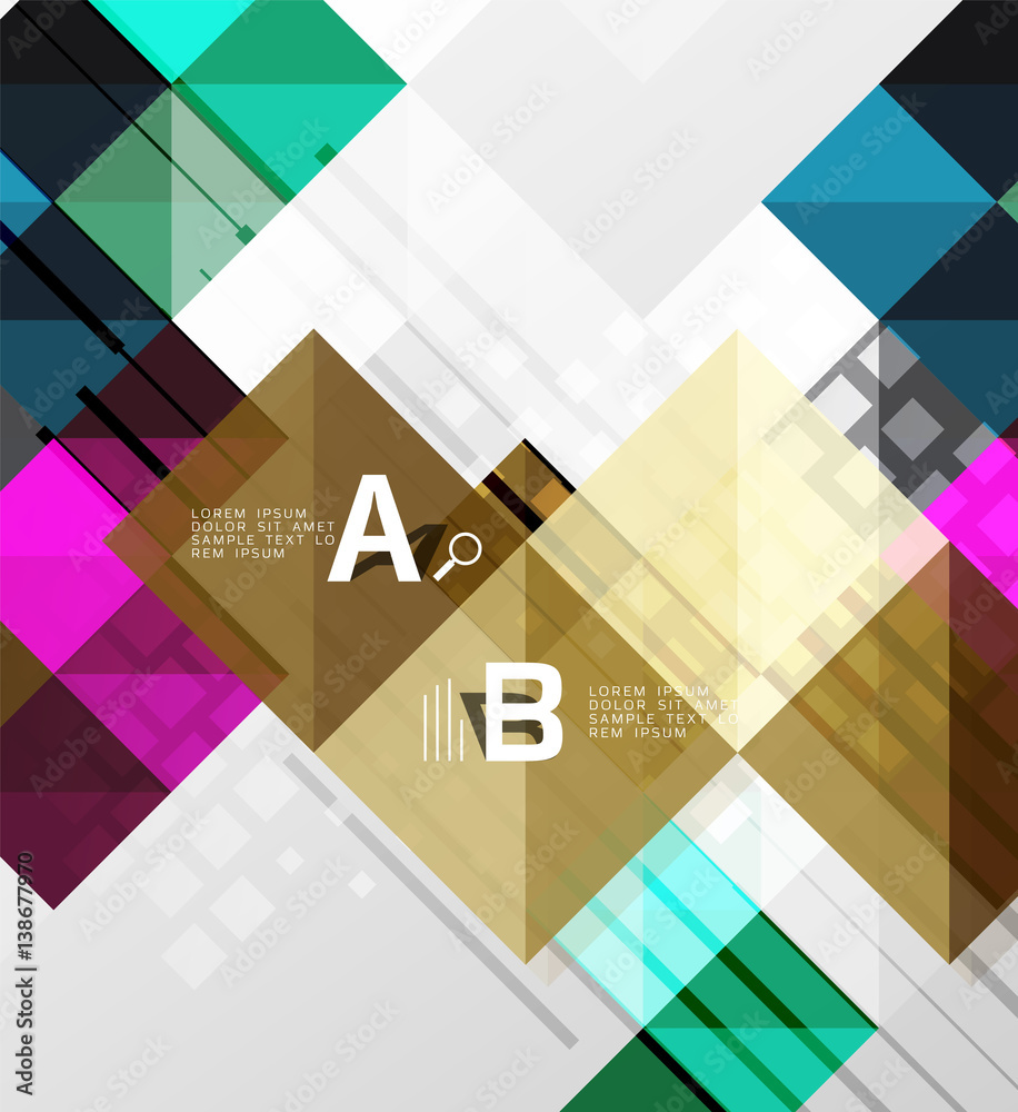 Modern geometrical abstract background, squares Modern geometrical abstract background, squares