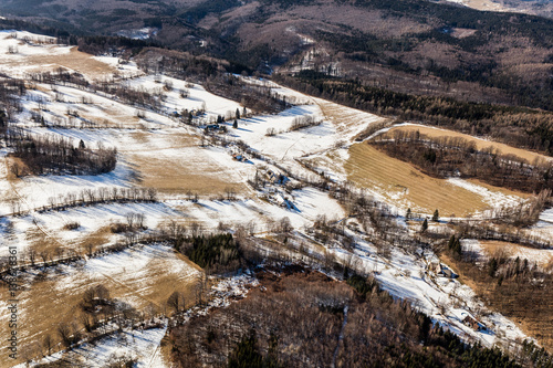 aerial  view of the  village landscape photo