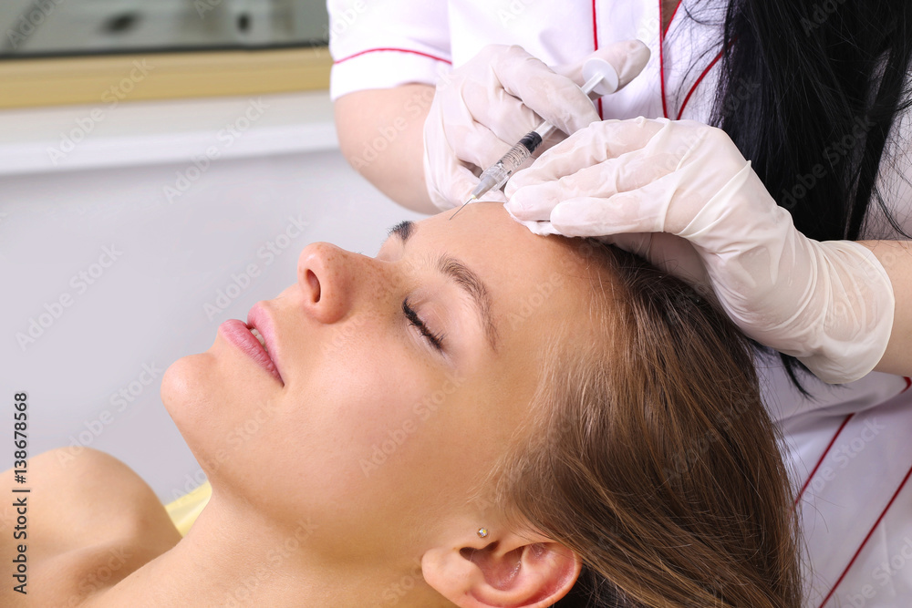 Fototapeta premium Mesotherapy injections in the face.