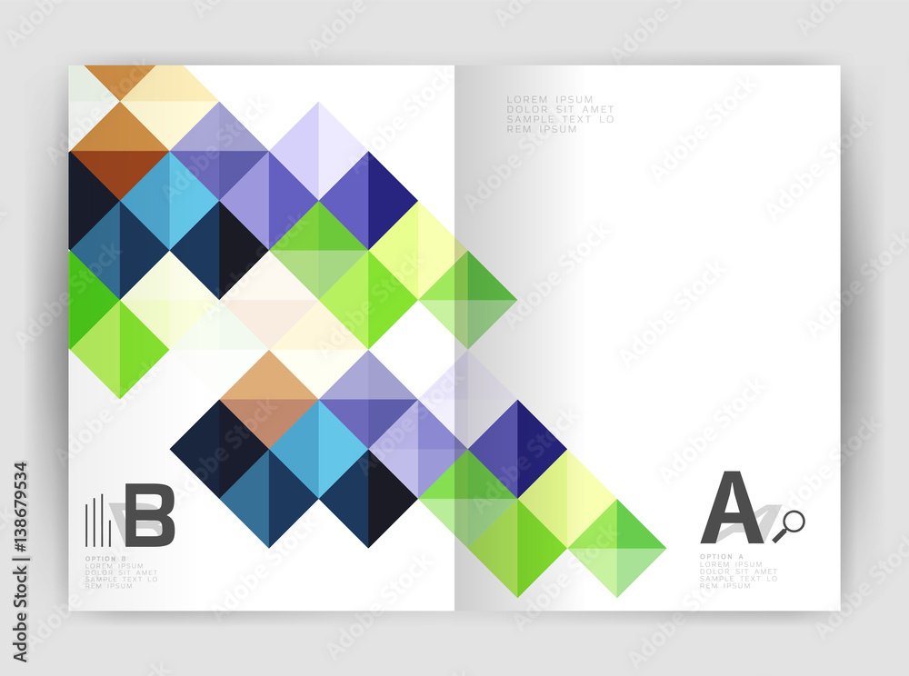 Modern minimalistic geometrical square business leaflet template Modern minimalistic geometrical square business leaflet template