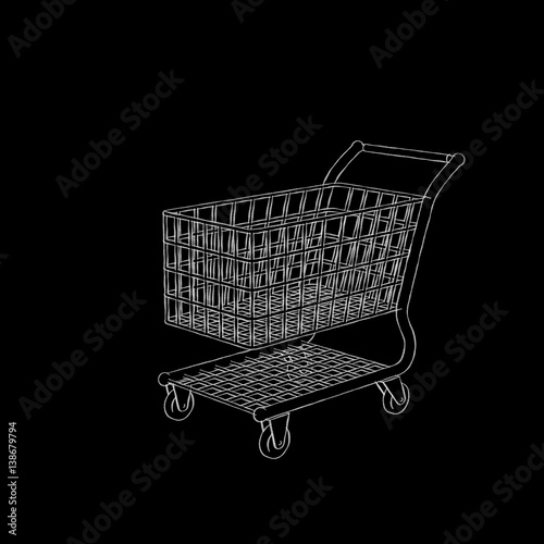 Empty shopping cart. Isolat...