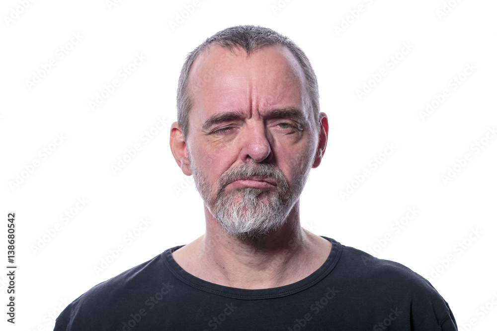 portrait of a frustrated man, isolated on white portrait of a frustrated man, isolated on white