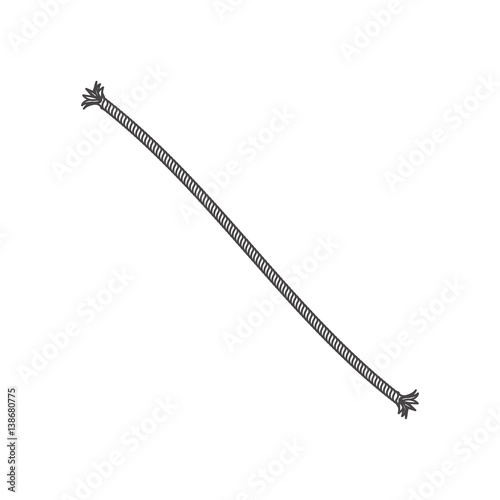 silhouette line nautical break rope icon vector illustration
