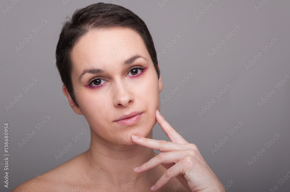 Gorgeous young model with delicate makeup Gorgeous young model with delicate makeup