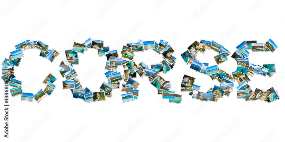 Photo collage of Corsica landscape in France